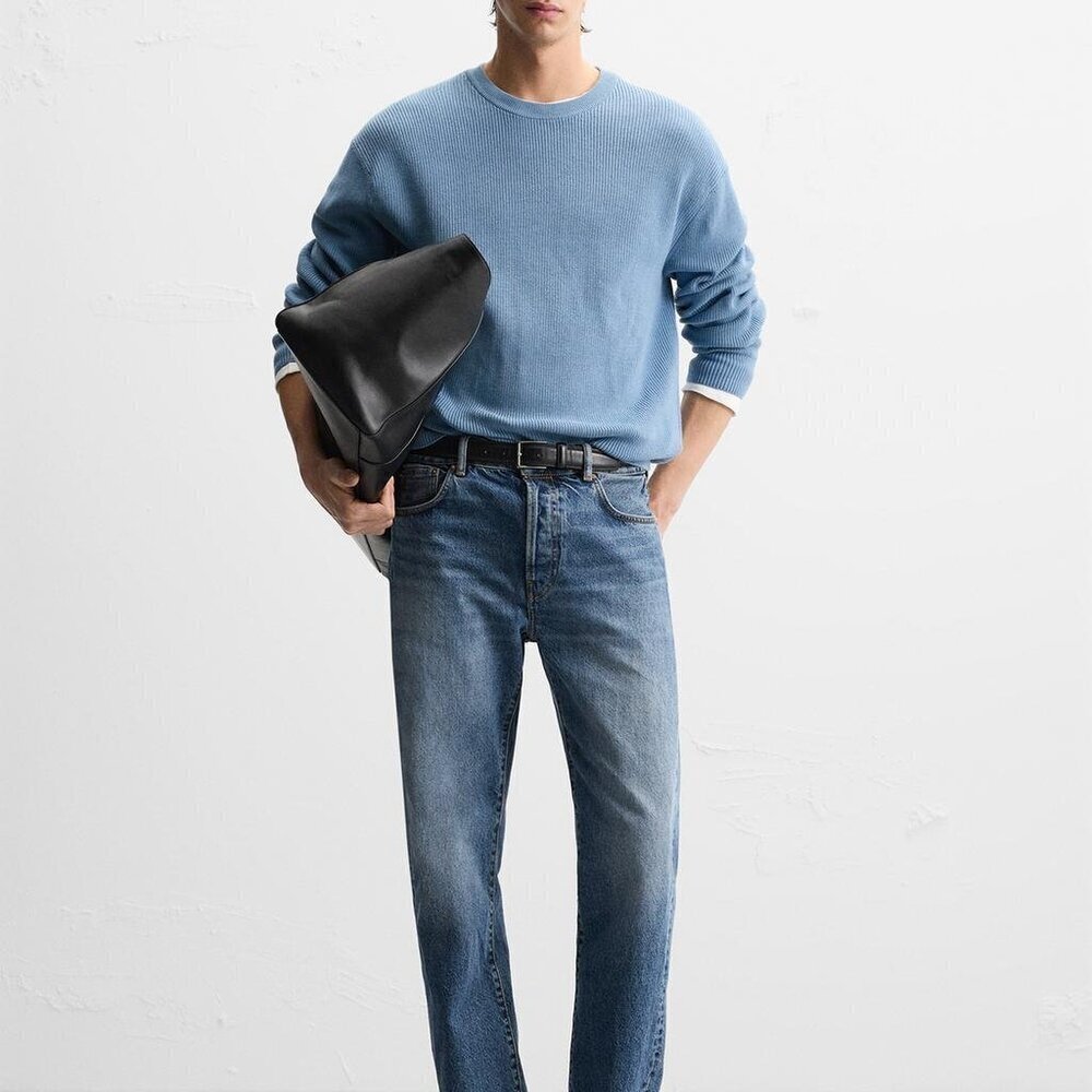 ZARA SIMPLE REVERSE KNIT SWEATER SIZE L 3284/300/439